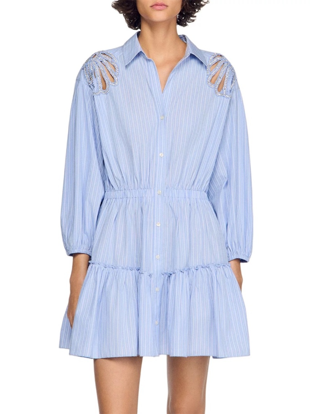 Lodovica Short Striped Cotton Dress